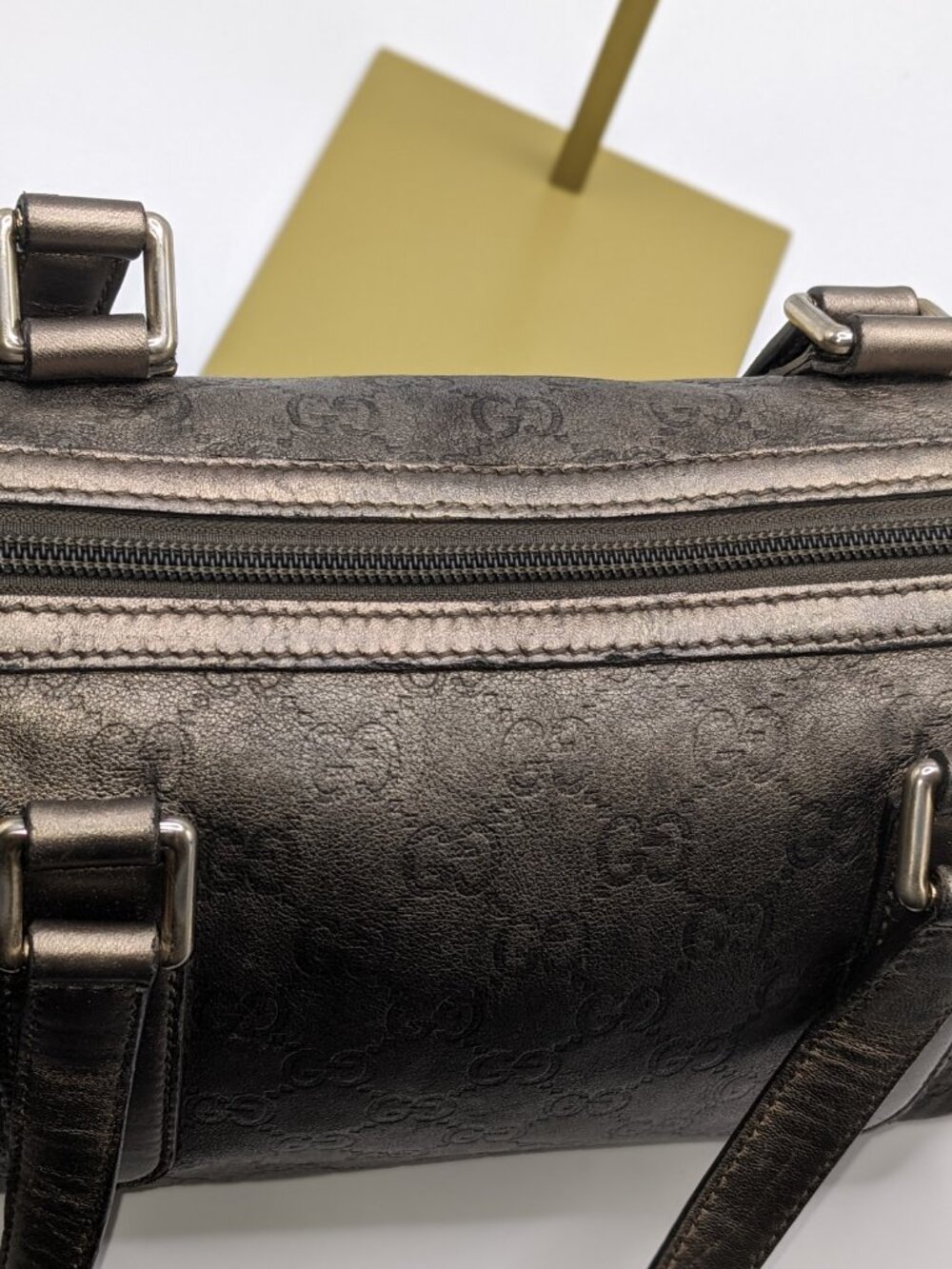 Authentic Gucci Metallic GG Monogram Boston Shoulder Bag - Picture 2 of 9